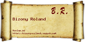 Bizony Roland névjegykártya